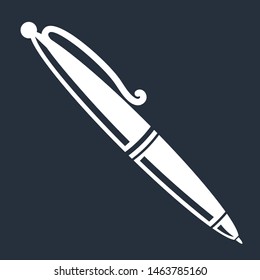 Pen icon isolated on dark background. Vector illustration 