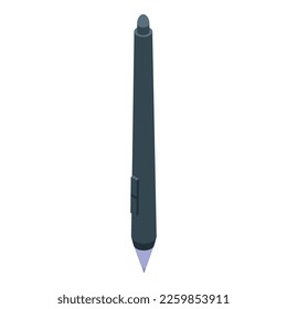 Pen icon isometric vector. Digital sign. Pad pencil