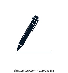 pen icon with line