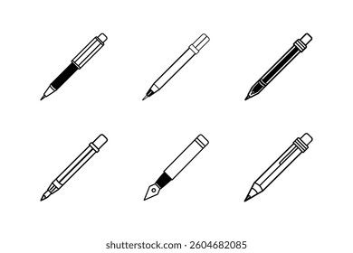 pen icon line art vector illustration