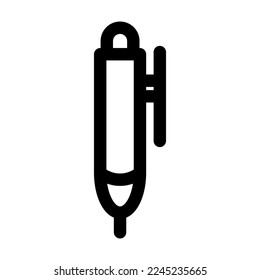 Pen icon line isolated on white background. Black flat thin icon on modern outline style. Linear symbol and editable stroke. Simple and pixel perfect stroke vector illustration