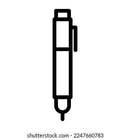 Pen icon line isolated on white background. Black flat thin icon on modern outline style. Linear symbol and editable stroke. Simple and pixel perfect stroke vector illustration