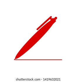 Pen icon with line – stock vector