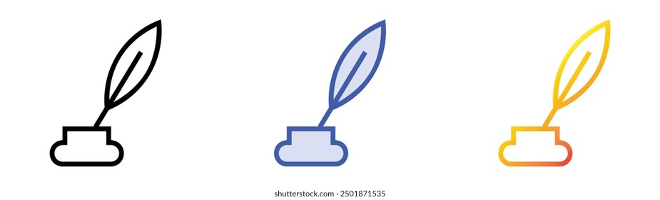 pen icon. Linear, Blue Fill and Gradient Style Design Isolated On White Background