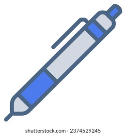 Pen icon or logo illustration filled outline color style. Icon school line color.