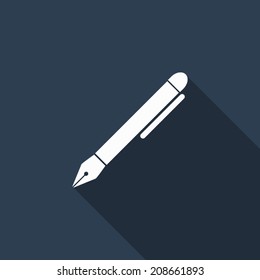 pen icon with long shadow