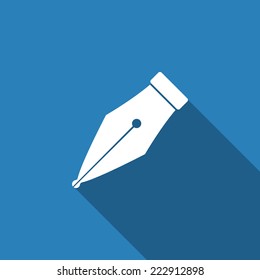 pen icon with long shadow