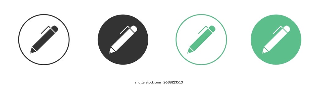 Pen icon Minimal Flat Line Vector Icon Set.