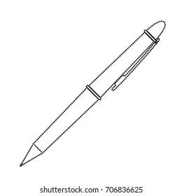 pen icon monochrome silhouette dotted vector illustration