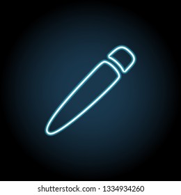 Pen icon in neon style. Simple thin line, outline vector of web, minimalistic icons for UI and UX, website or mobile application