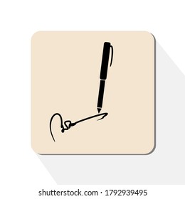 pen icon, office stationery. in a flat style