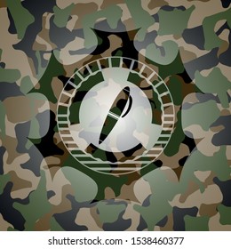 pen icon on camouflaged texture