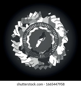 pen icon on grey camo texture