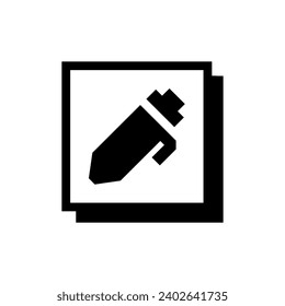 Pen Icon on Neo Brutalism Style