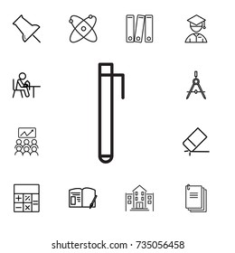 pen icon on white background. Set of education icons