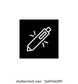 pen icon. Online learning icon. Perfect for application, web, logo and presentation template. Icon design line inverted style