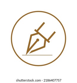 Icono de la pluma para símbolo exterior, ilustración vectorial.