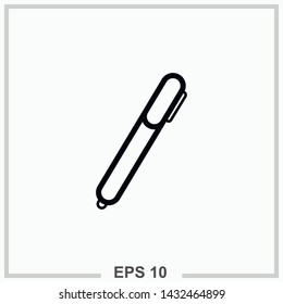 Pen icon outline isolated vector illustration