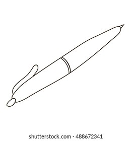 Pen icon in outline style isolated on white background. Writing symbol vector illustration