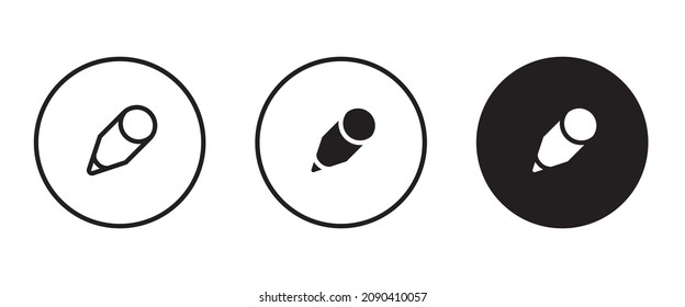Pen Icon. Pencil, education, writer, copywriting icons button, vector, sign, symbol, logo, illustration, editable stroke, flat design style isolated on white linear pictogram