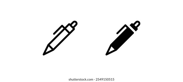 Pen Icon. Pencil, education, writer, copywriting icons button, vector, sign, symbol, logo, illustration, editable stroke, flat design style isolated on white linear pictogram