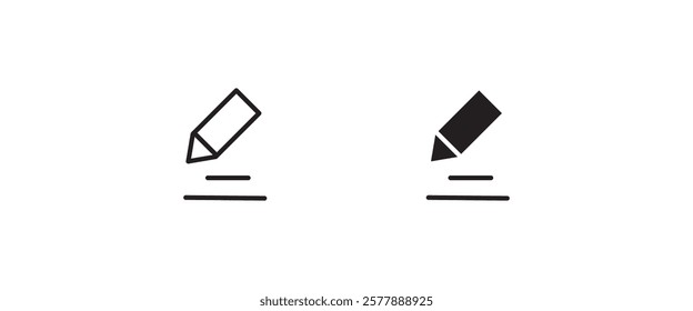 Pen Icon. Pencil, education, writer, copywriting icons button, vector, sign, symbol, logo, illustration, editable stroke, flat design style isolated on white linear pictogram