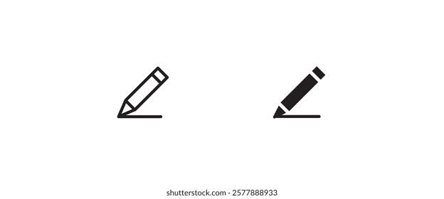 Pen Icon. Pencil, education, writer, copywriting icons button, vector, sign, symbol, logo, illustration, editable stroke, flat design style isolated on white linear pictogram