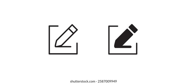 Pen Icon. Pencil, education, writer, copywriting icons button, vector, sign, symbol, logo, illustration, editable stroke, flat design style isolated on white linear pictogram