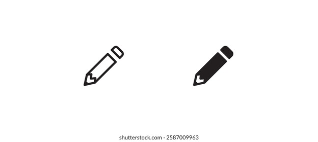 Pen Icon. Pencil, education, writer, copywriting icons button, vector, sign, symbol, logo, illustration, editable stroke, flat design style isolated on white linear pictogram