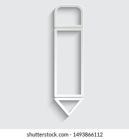  pen icon. pencil icon.  paper icon  with shadow 