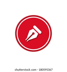pen icon, red, circle background