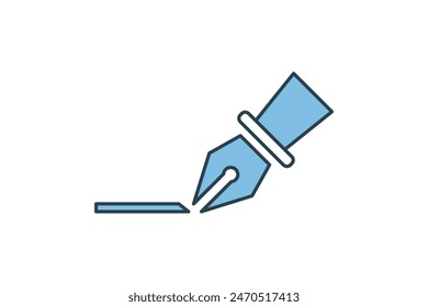 Pen icon. icon related to edit tool. suitable for web site, app, user interfaces, printable etc. flat line icon style. simple vector design editable