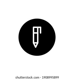 Pen icon in round black style. Educational icon. Vector