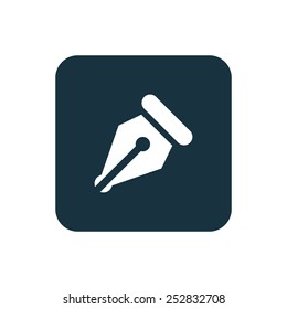 pen icon Rounded squares button, on white background 