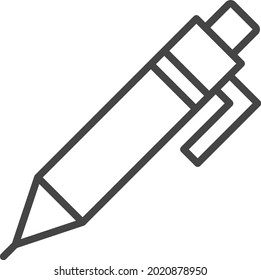 Pen Icon. School icon. Line Style Icon Set