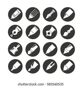 pen icon set in circle button