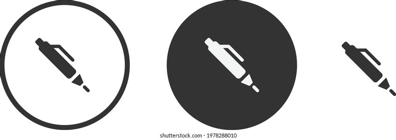 pen icon set. Collection of high quality black outline logo for web site design and mobile dark mode apps. Vector illustration on white background 