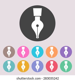 Pen icon.. Set of colored icons.