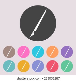 Pen icon.. Set of colored icons.