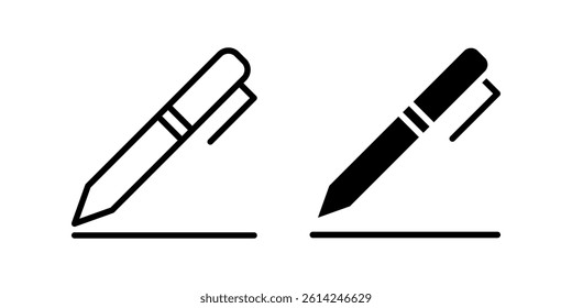 Pen icon set. for mobile concept and web design on white background