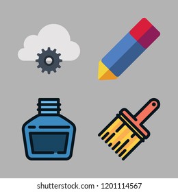 pen icon set. vector set about cloud computing, office material, graphic tool and pencil icons set.