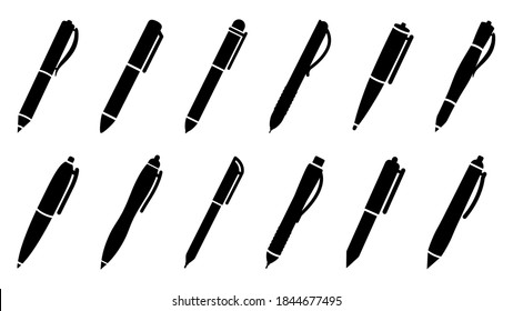 Pen icon set - vector illustration .