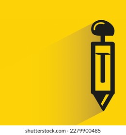 pen icon with shadow on yellow background