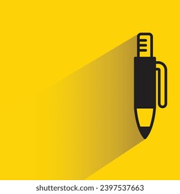 icono de lápiz con sombra sobre fondo amarillo