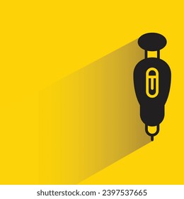 pen icon with shadow on yellow background