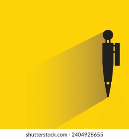 pen icon with shadow on yellow background