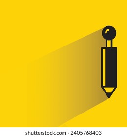 icono de lápiz con sombra sobre fondo amarillo