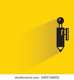 pen icon with shadow on yellow background