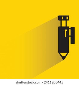 pen icon with shadow on yellow background