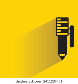 pen icon with shadow on yellow background